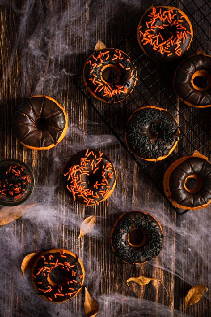 Donuts citrouille chocolat Halloween
